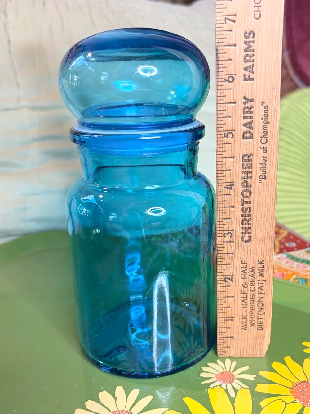 Belgium Glass Apothecary Jar 6 3/4 inch